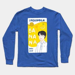 BTS Jungkook Indomilk banana uyu Long Sleeve T-Shirt